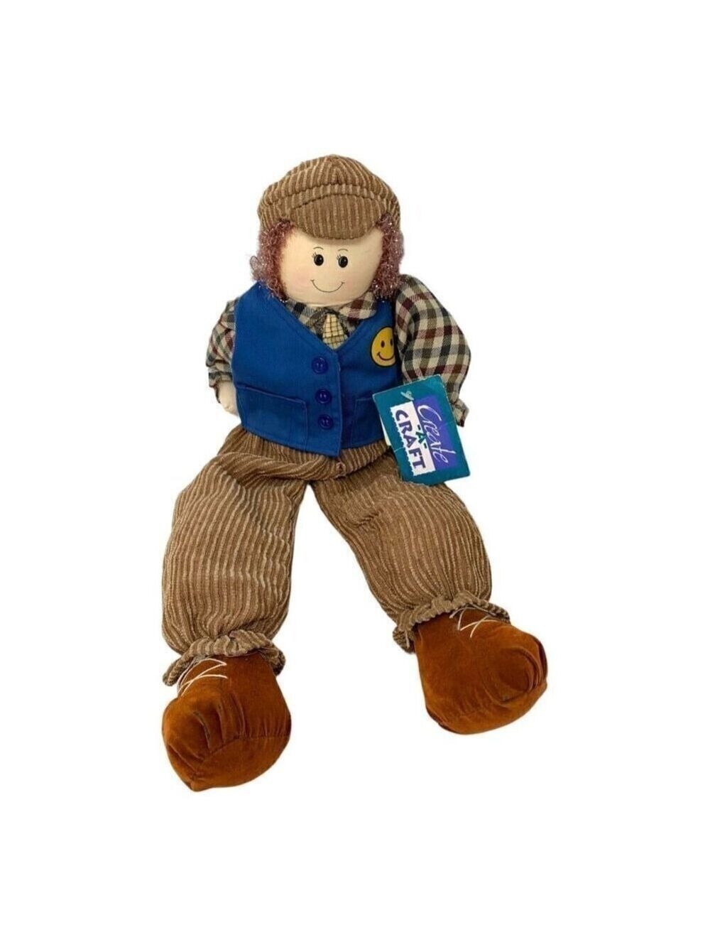 Vintage Walmart Associate Worker Employee Doll Boy Shelf Sitter Dan Dee 18 Inch